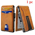 Wallet for Men, Mens Minimalist Wallet 9-13 Cards, Slim Compact Wallet with Money Clip & ID Window, RFID Blocking Smart Pop Up C