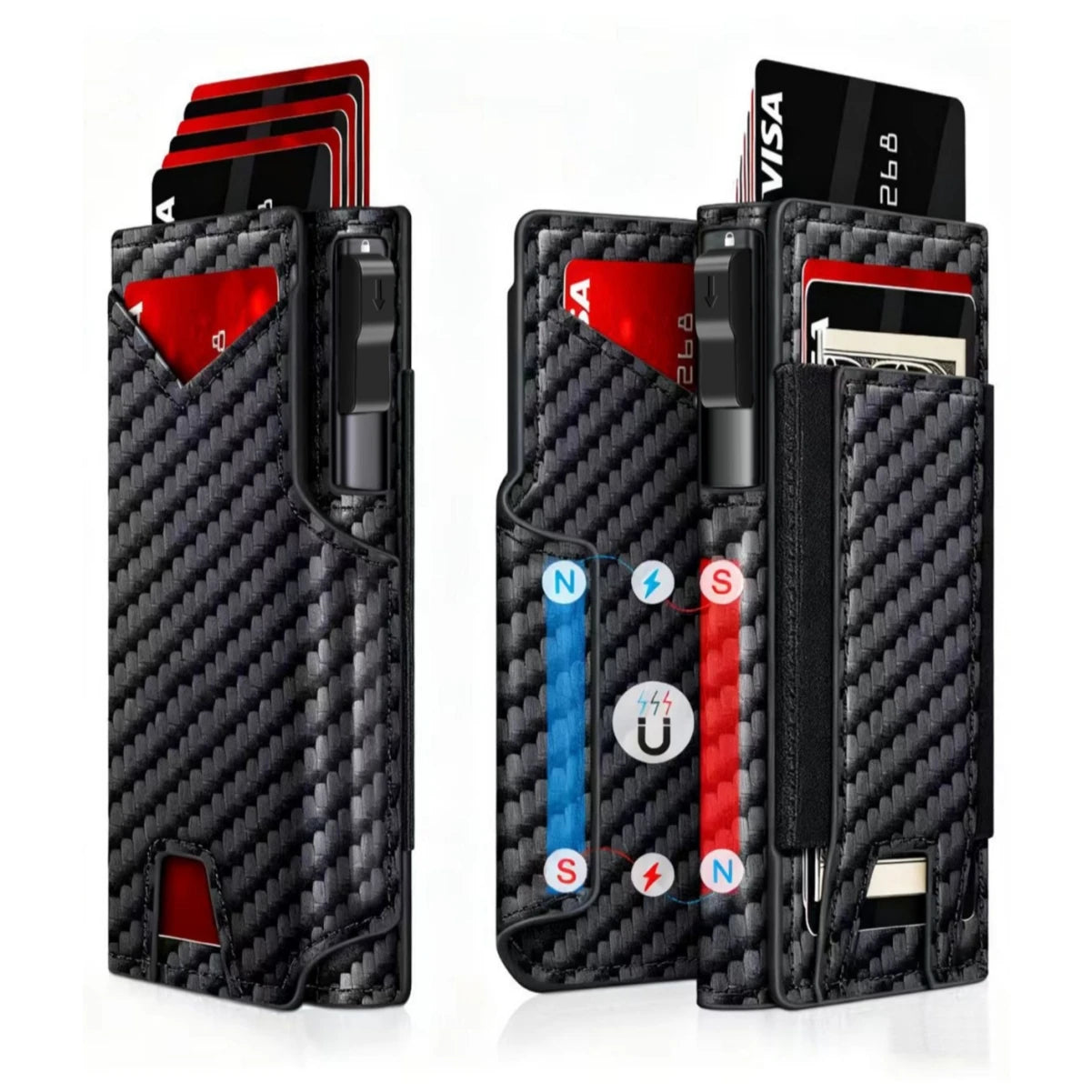 Wallet for Men RFID Blocking Pop Up Card Holder