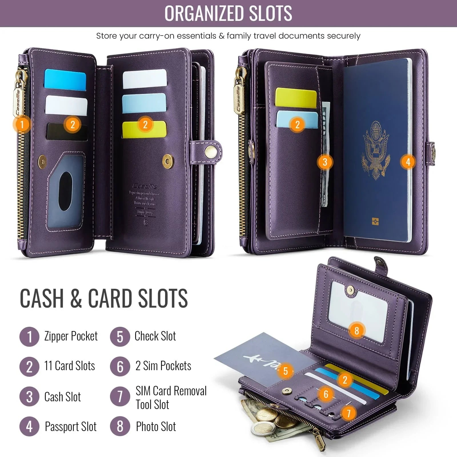 Luxury RFID Travel Passport Holder Wallet with Wrist Strap & Zipper – Secure Organizer for Men & Women (Gold)