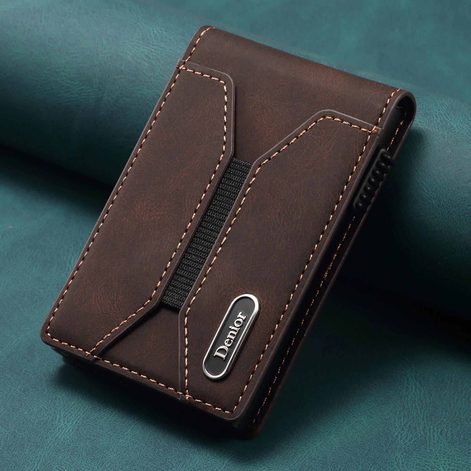 Premium Leather Pop-Up Card Wallet with RFID Protection - Automatic Card Holder
