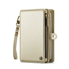 Luxury RFID Travel Passport Holder Wallet with Wrist Strap & Zipper – Secure Organizer for Men & Women (Gold)
