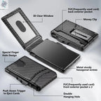 Wallet for Men, Mens Minimalist Wallet 9-13 Cards, Slim Compact Wallet with Money Clip & ID Window, RFID Blocking Smart Pop Up C