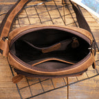 Men's Leather Messenger Bag For Large Ipad