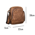 Men's Leather Messenger Bag For Large Ipad