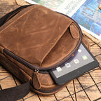 Men's Leather Messenger Bag For Large Ipad
