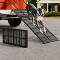Portable folding non-slip metal dog ramp for cars, SUVs and trucks