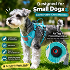 AirTag Dog Harness – Waterproof No-Pull Mesh Vest with Reflective Strips