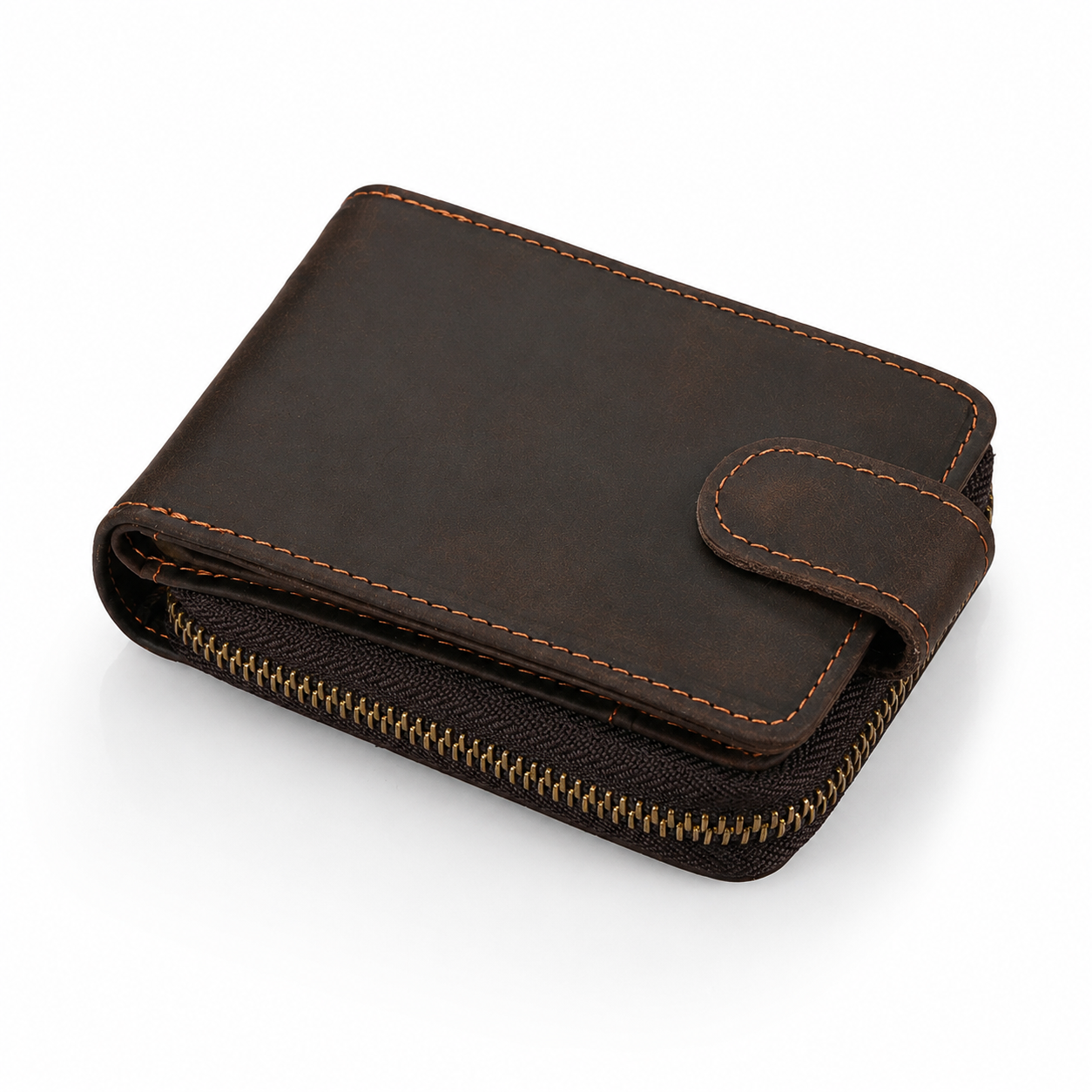 Crazy Horse Leather RFID Wallet – Accordion Card Holder with Cash Compartment