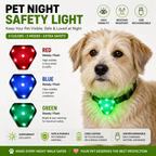LED Dog Safety Light – USB Rechargeable, Waterproof, 3 Modes & 3 Colors for Night Walks