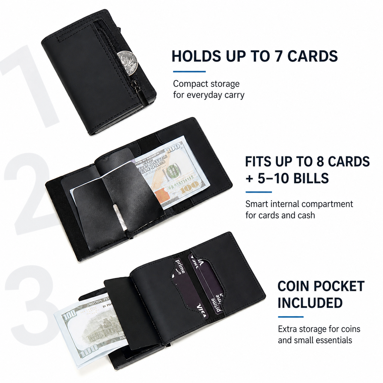 SecureVault  RFID Leather Card Holder – Slim Anti-Theft Wallet for Men & Women | Premium Minimalist Business Card Case