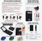 Men's Crazy Horse Leather AirTag Wallet – Slim RFID Card Holder with Magnetic Closure