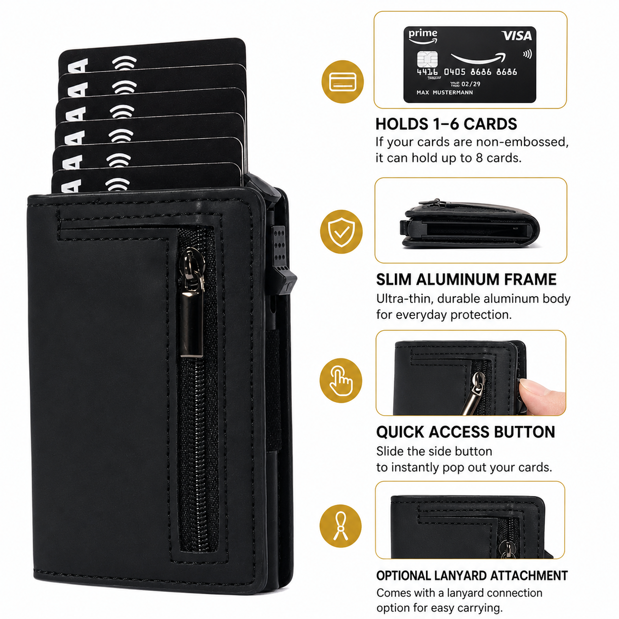 SecureVault  RFID Leather Card Holder – Slim Anti-Theft Wallet for Men & Women | Premium Minimalist Business Card Case