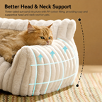 Removable machine-washable cover on the Lantern plush pet sofa bed