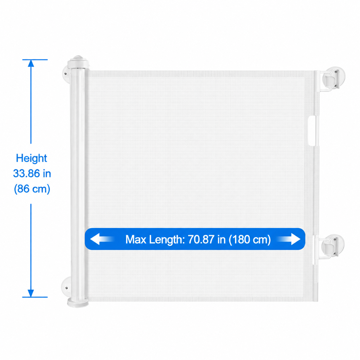 Retractable Baby &amp; Pet Safety Gate – No-Drill Mesh Gate for Stairs, Doorways &amp; Hallways