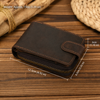 Crazy Horse Leather RFID Wallet – Accordion Card Holder with Cash Compartment