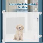 Retractable Baby &amp; Pet Safety Gate – No-Drill Mesh Gate for Stairs, Doorways &amp; Hallways