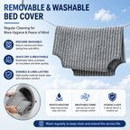 Raised Sisal Cat Bed Dog Cot – Breathable Elevated Bed with Washable Cover