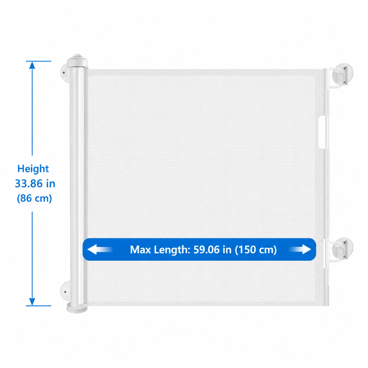 Retractable Baby &amp; Pet Safety Gate – No-Drill Mesh Gate for Stairs, Doorways &amp; Hallways