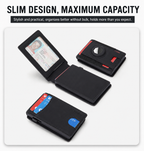 Men's Crazy Horse Leather AirTag Wallet – Slim RFID Card Holder with Magnetic Closure