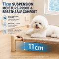 Raised Sisal Cat Bed Dog Cot – Breathable Elevated Bed with Washable Cover