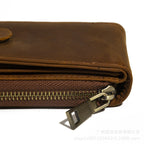 Crazy Horse Leather RFID Wallet – Accordion Card Holder with Cash Compartment
