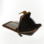 Crazy Horse Leather RFID Wallet – Accordion Card Holder with Cash Compartment