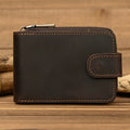 Crazy Horse Leather RFID Wallet – Accordion Card Holder with Cash Compartment
