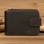 Crazy Horse Leather RFID Wallet – Accordion Card Holder with Cash Compartment