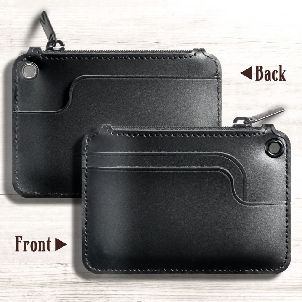 Genuine Leather RFID Wallet – Mini Coin, Card & Key Organizer