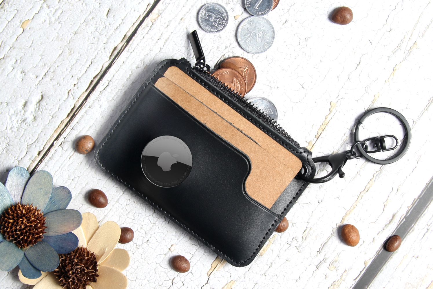 Genuine Leather RFID Wallet – Mini Coin, Card & Key Organizer