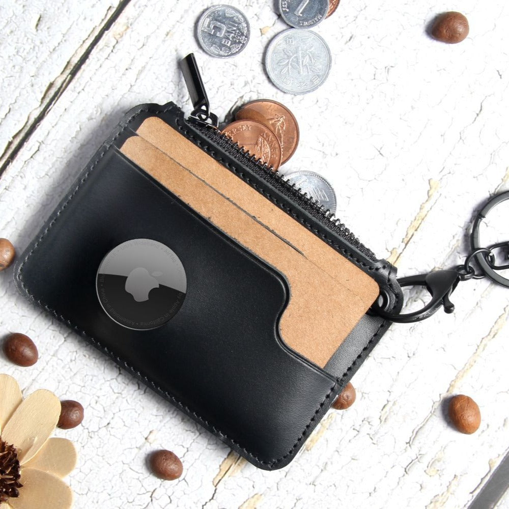 Genuine Leather RFID Wallet – Mini Coin, Card & Key Organizer