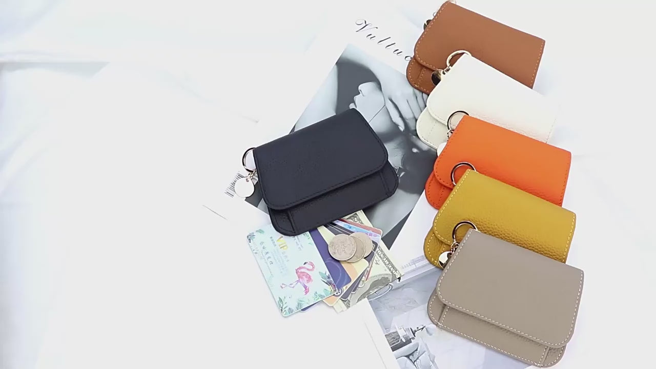 Genuine Leather RFID Women's Wallet – Slim Card Holder with Zip Coin Pocket