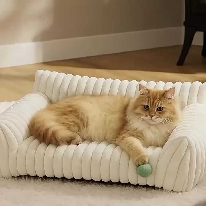 Luxury Plush Pet Sofa Bed – Washable, All-Season Dog & Cat Bed