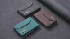 Premium Leather Pop-Up Card Wallet with RFID Protection - Automatic Card Holder