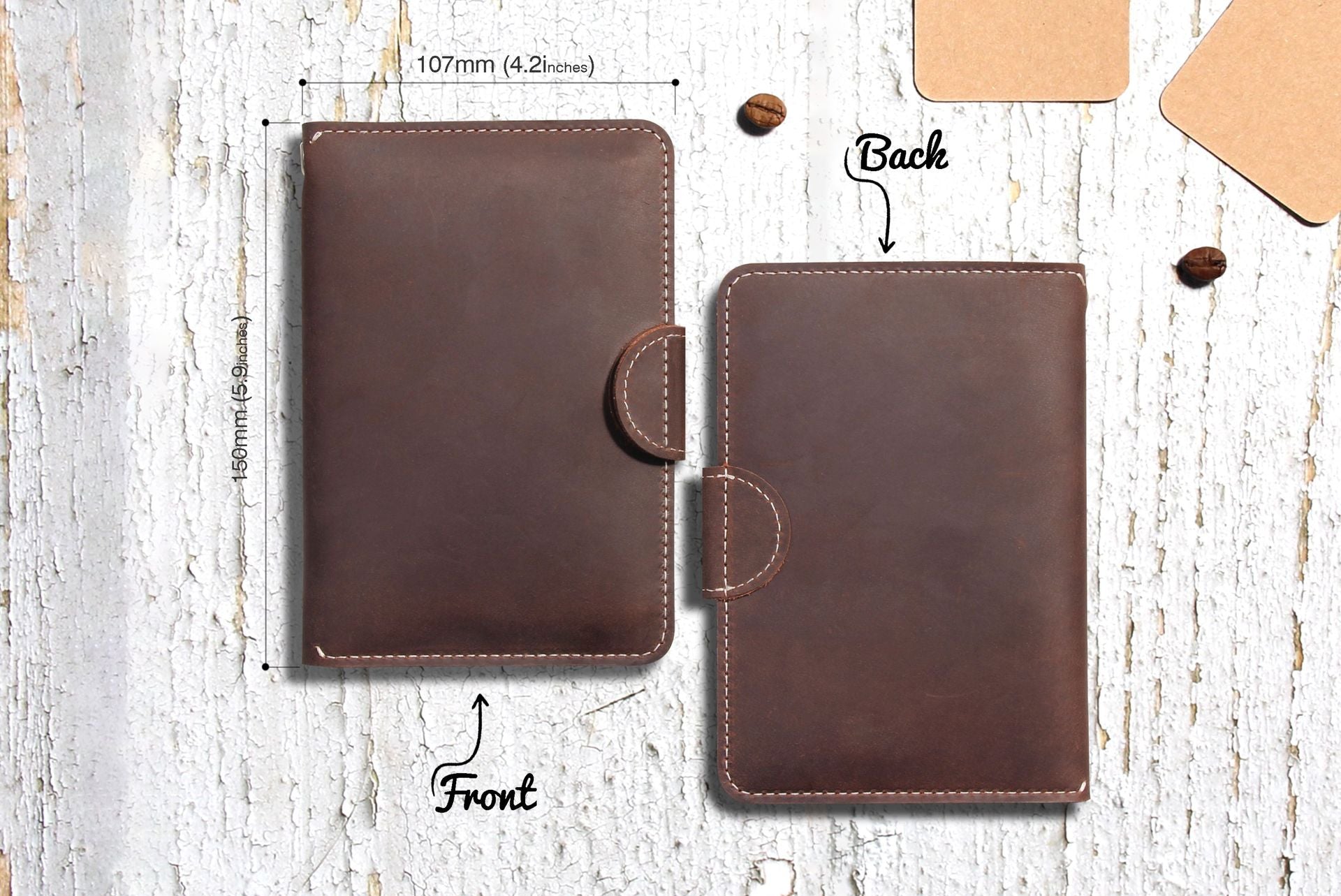 Genuine Leather Family RFID Passport Holder with AirTag Slot – Luxury Travel Document Organizer