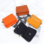 Genuine Leather RFID Women's Wallet – Slim Card Holder with Zip Coin Pocket