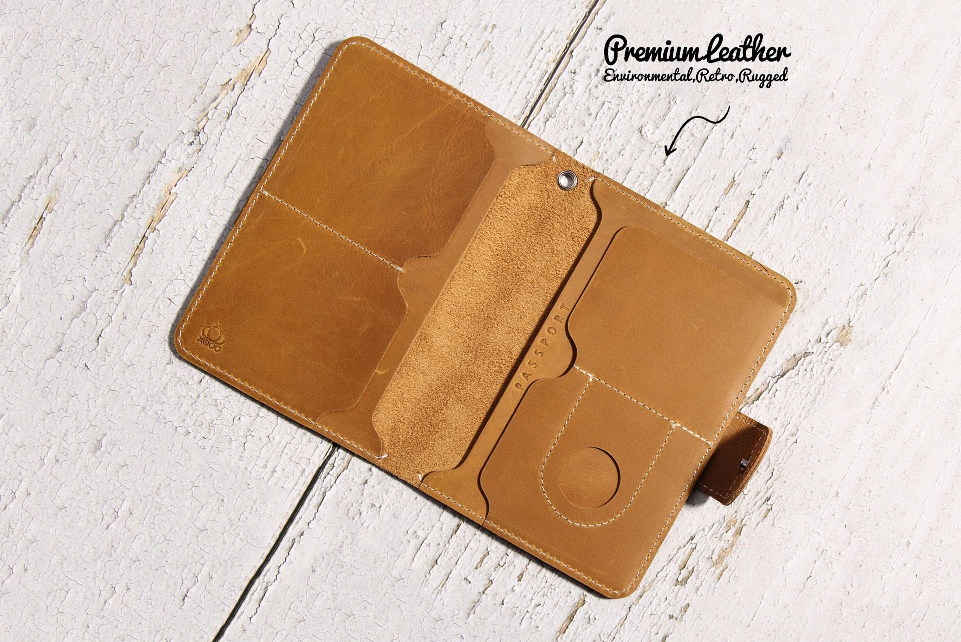 Genuine Leather Family RFID Passport Holder with AirTag Slot – Luxury Travel Document Organizer