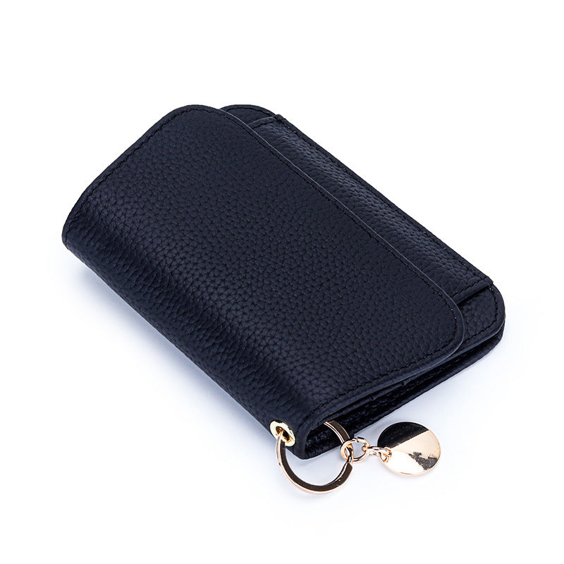Genuine Leather RFID Women's Wallet – Slim Card Holder with Zip Coin Pocket