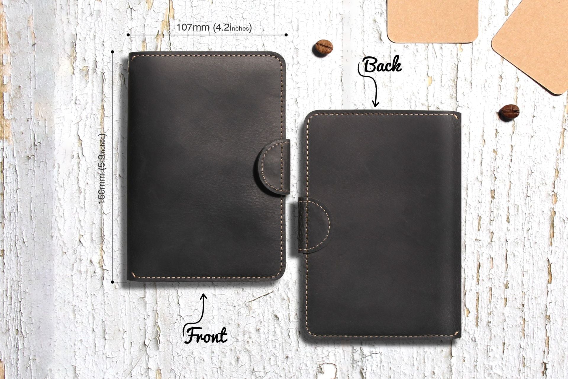 Genuine Leather Family RFID Passport Holder with AirTag Slot – Luxury Travel Document Organizer
