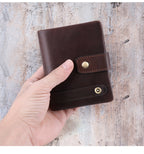Men's Top-Grain Leather RFID Bifold Wallet – Coin Pocket & Multi-Card Holder