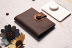 Men's Genuine Leather AirTag Wallet – RFID Blocking with ID Window & Card Storage