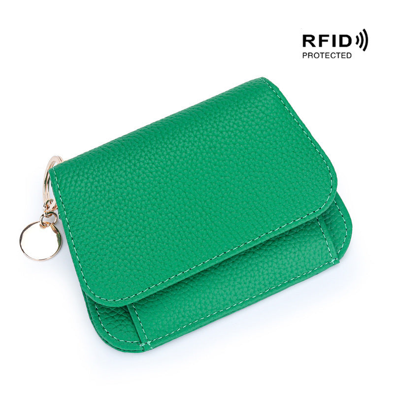Genuine Leather RFID Women's Wallet – Slim Card Holder with Zip Coin Pocket