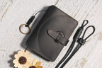 Crazy Horse Leather RFID Passport Holder with AirTag Slot – Travel Wallet Organizer