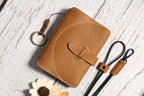 Crazy Horse Leather RFID Passport Holder with AirTag Slot – Travel Wallet Organizer