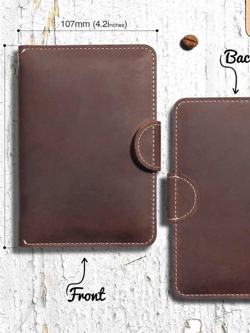 Genuine Leather Family RFID Passport Holder with AirTag Slot – Luxury Travel Document Organizer