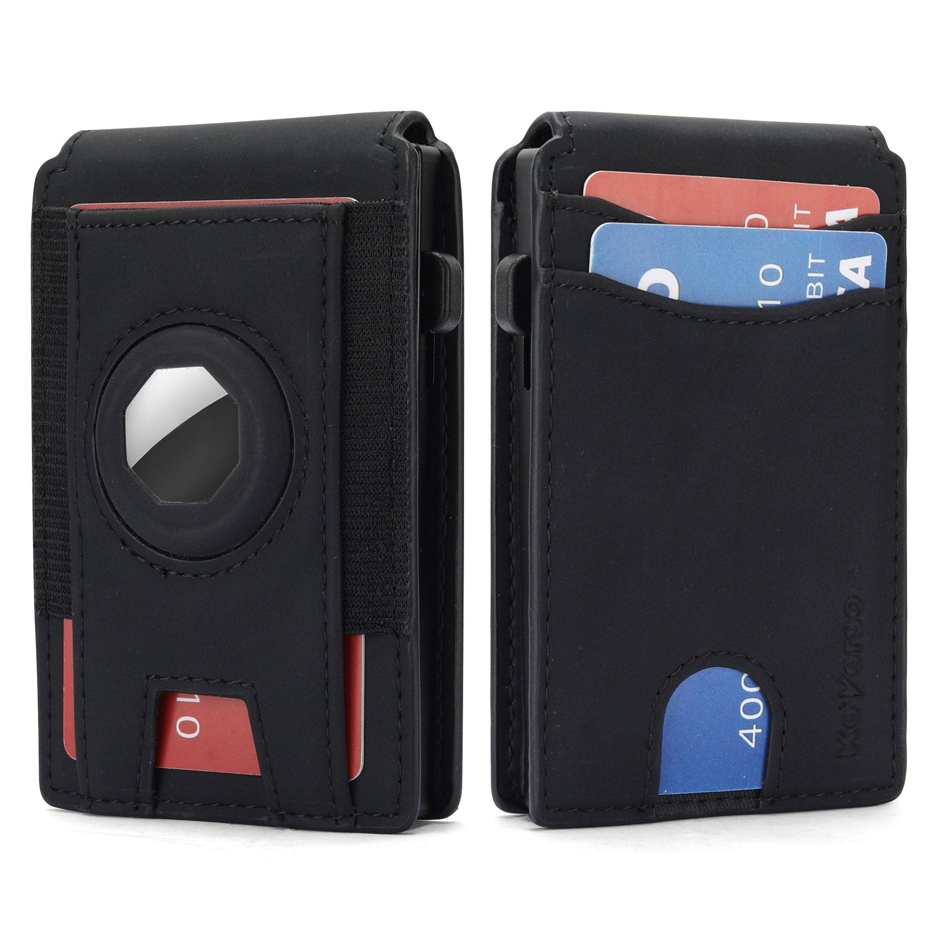 Men's Crazy Horse Leather AirTag Wallet – Slim RFID Card Holder with Magnetic Closure