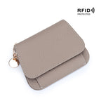 Genuine Leather RFID Women's Wallet – Slim Card Holder with Zip Coin Pocket