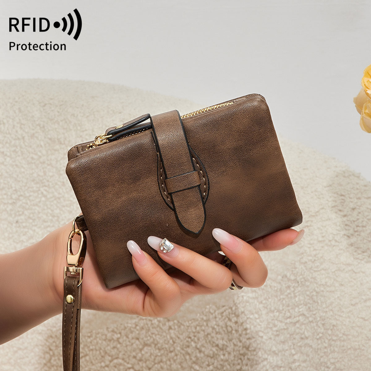 Women's RFID Compact Travel Wallet – Vegan Leather