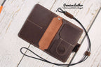 Genuine Leather Family RFID Passport Holder with AirTag Slot – Luxury Travel Document Organizer