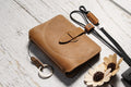 Crazy Horse Leather RFID Passport Holder with AirTag Slot – Travel Wallet Organizer